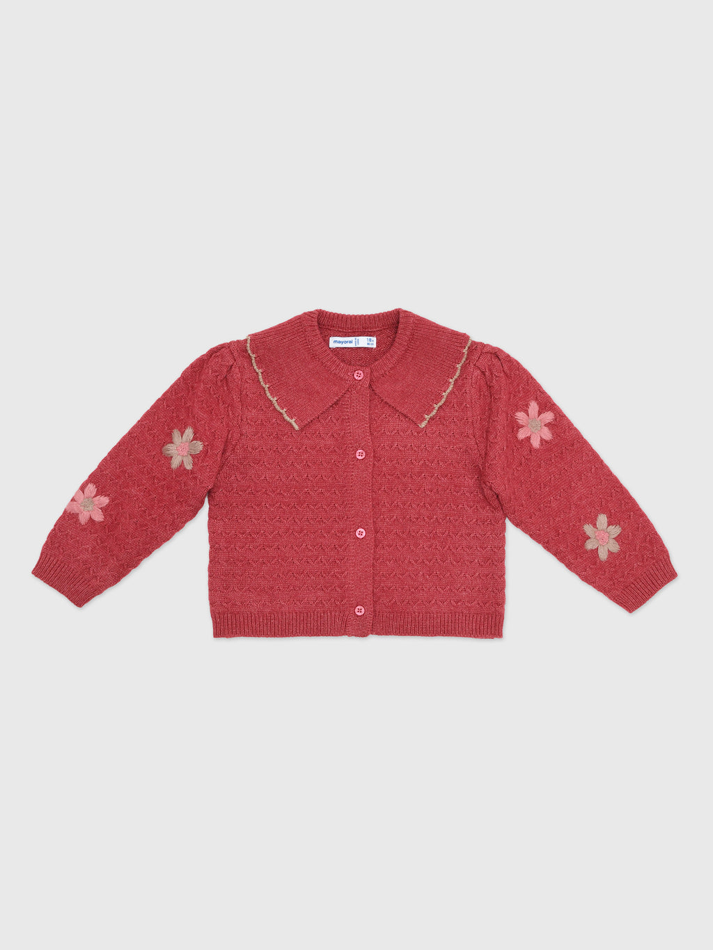Mayoral Baby Girls' Floral Embroidered Cardigan - Saint Bernard