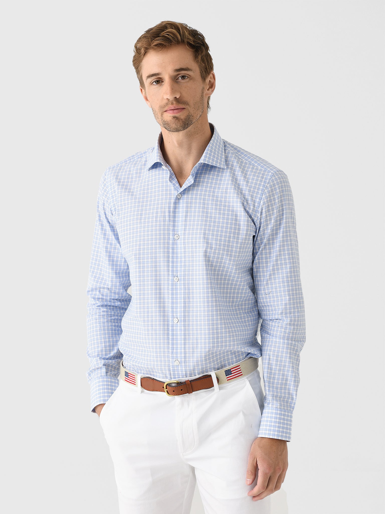 Maria Santangelo Men's Gingham Woven Shirt - Saint Bernard