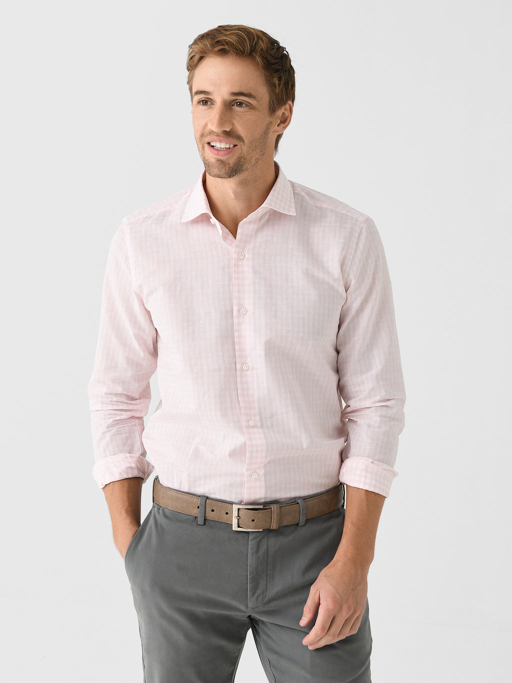 Maria Santangelo Men's Check Woven Shirt - Saint Bernard