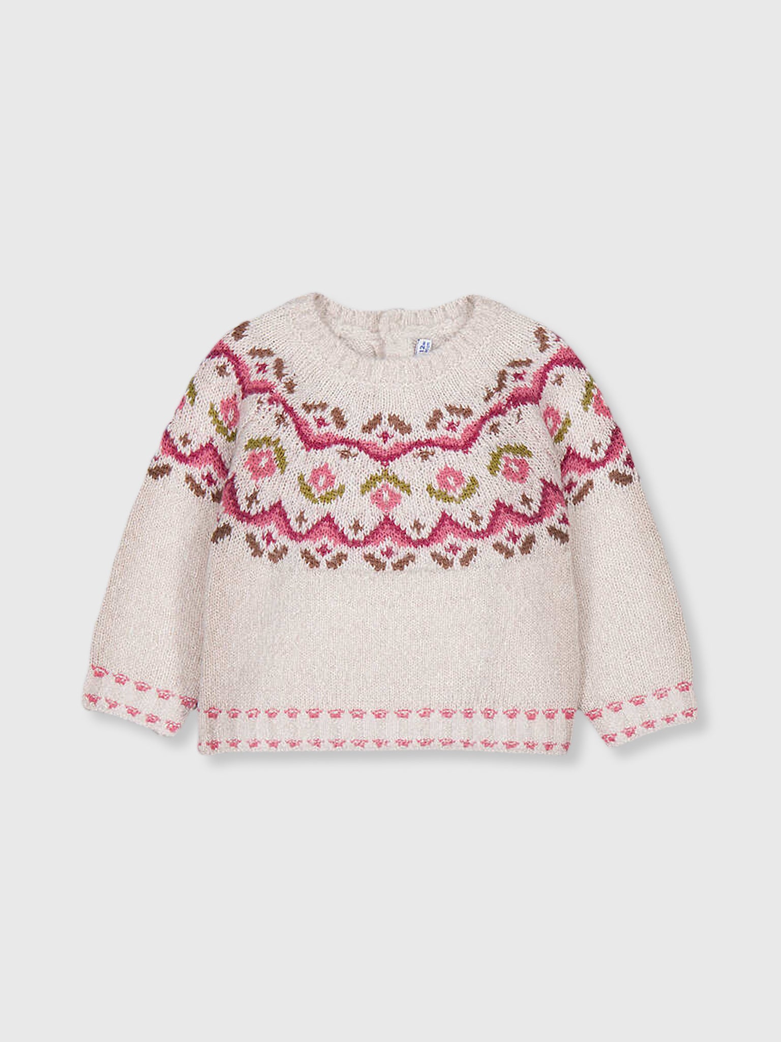 Mayoral Baby Girls' Jacquard Sweater - Saint Bernard