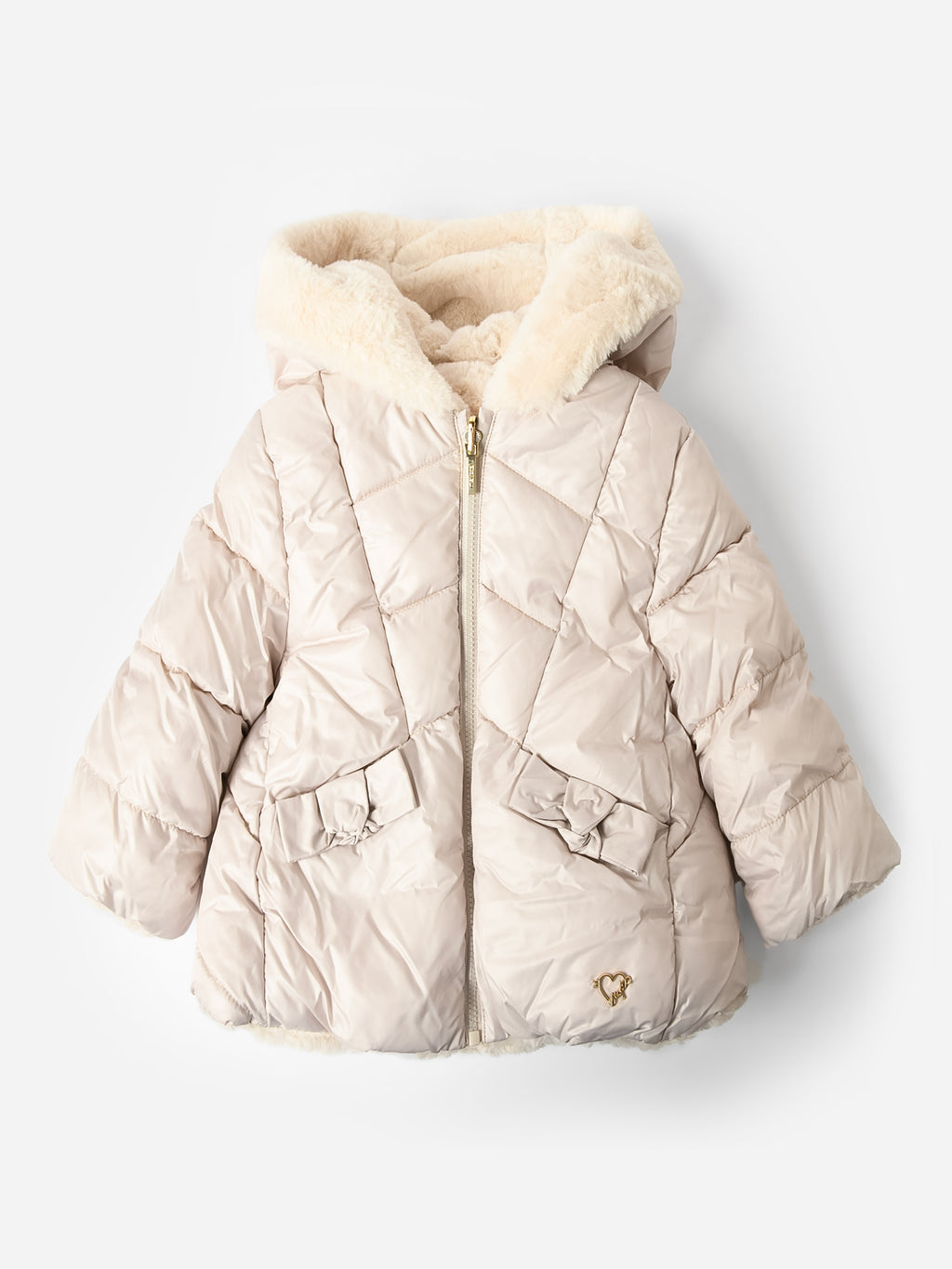 Mayoral Baby Girls' Reversible Faux Fur Jacket - Saint Bernard
