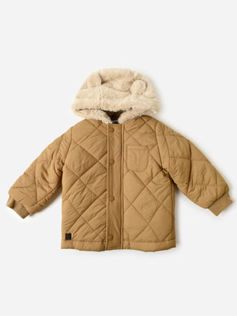 Suede Coat Brown Mayoral Baby Boy Jacket Mayoral Baby Boys' Padded