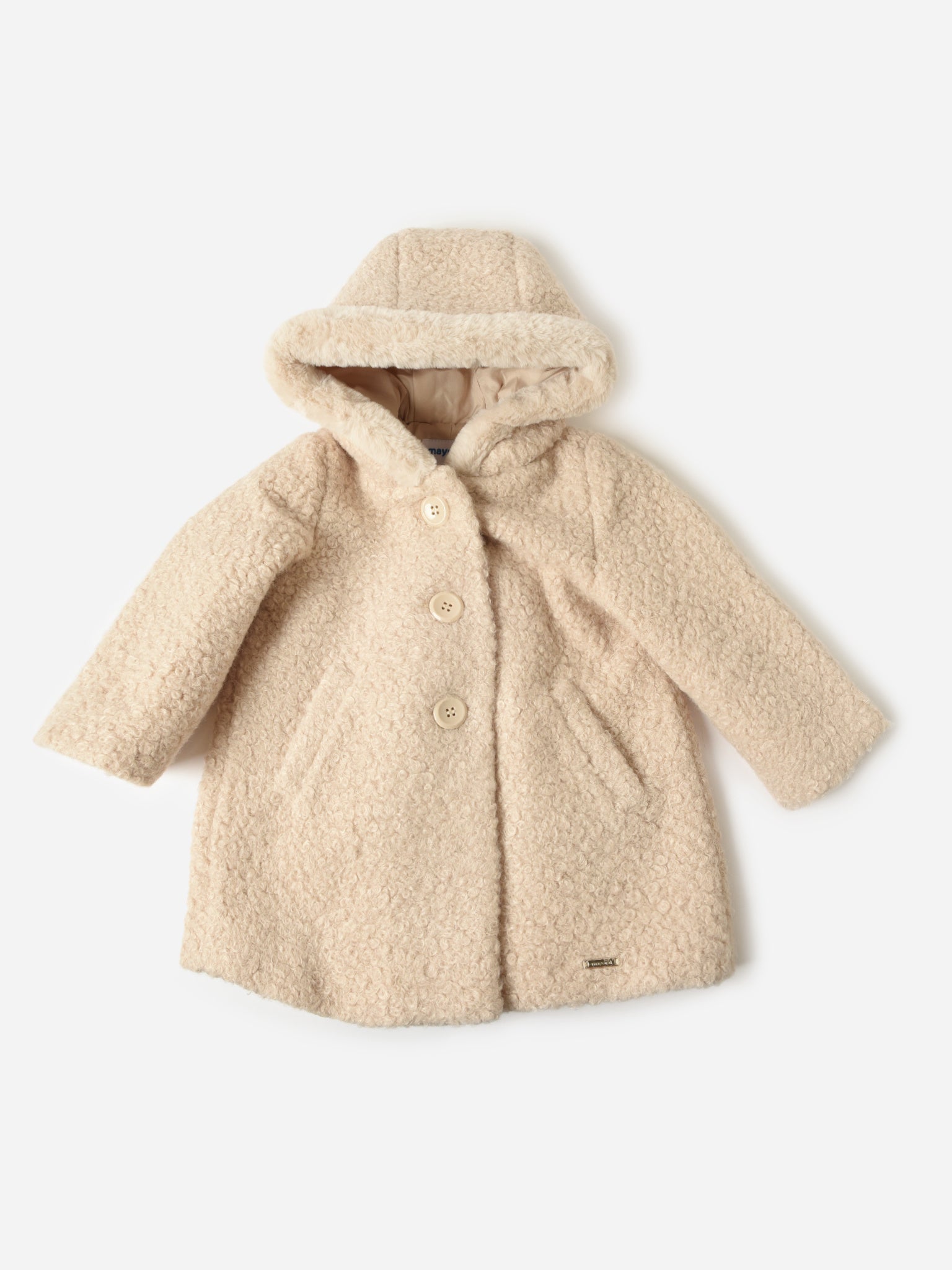 Mayoral Baby Girls' Shearling Coat - Saint Bernard