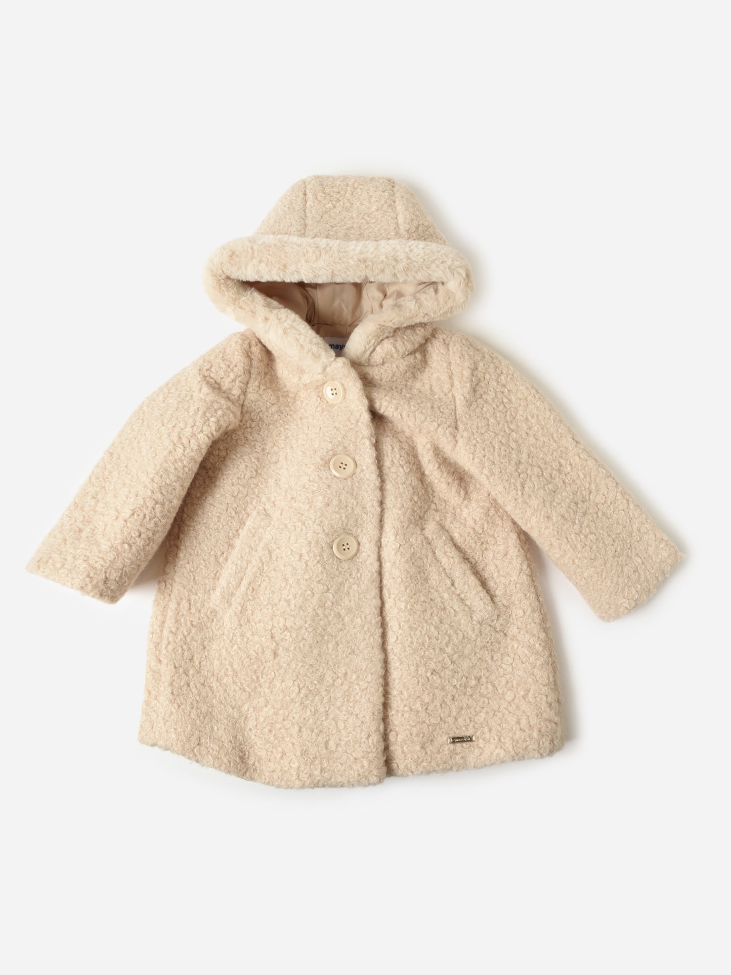 Mayoral Baby Girls' Shearling Coat - Saint Bernard