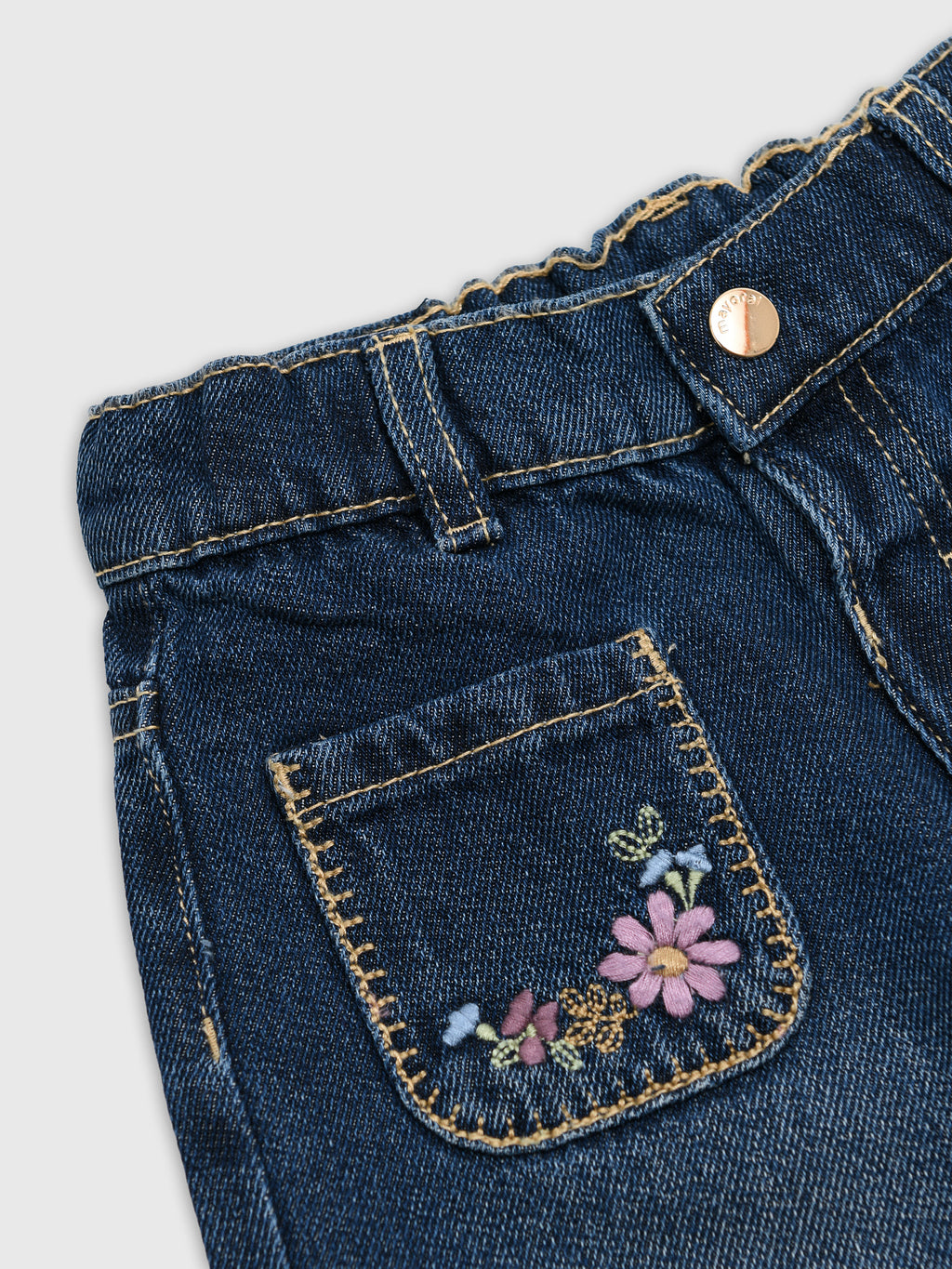 Mayoral Baby Girls' Denim Trouser - Saint Bernard