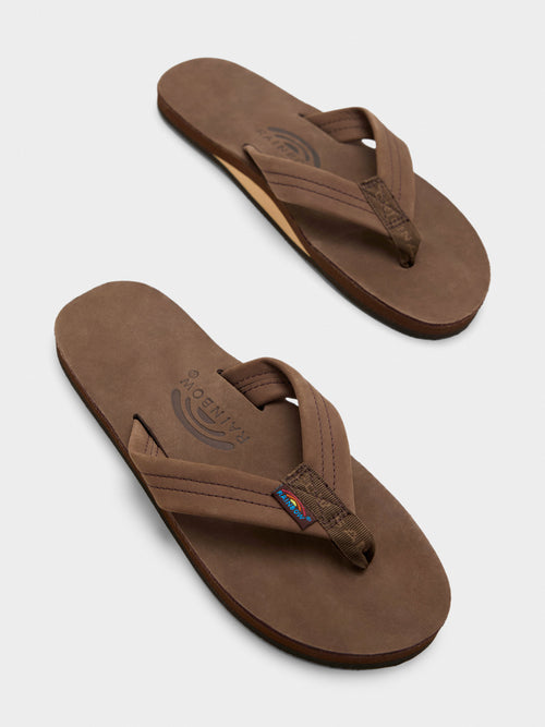Rainbow Men's Single Layer Premier Leather Flip Flop - Saint Bernard