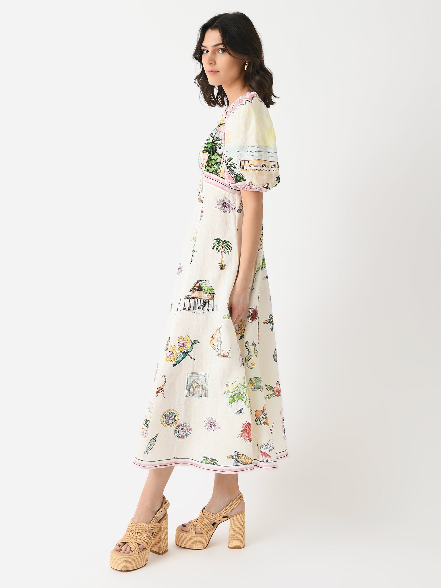 alemais sunset midi dress Hire Alemais Sunset Midi Dress Size 10 lonedresshire