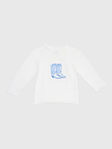 Magnolia Baby Kids' Darling Cowboy Boots Rollneck Sweater - Saint Bernard