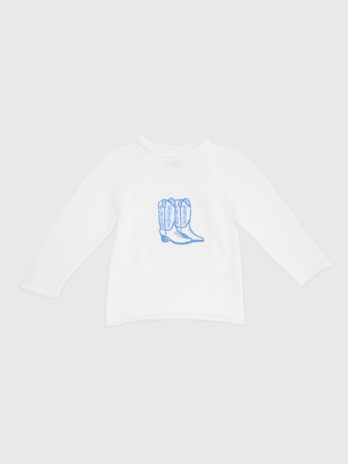 Magnolia Baby Kids' Darling Cowboy Boots Rollneck Sweater - Saint Bernard
