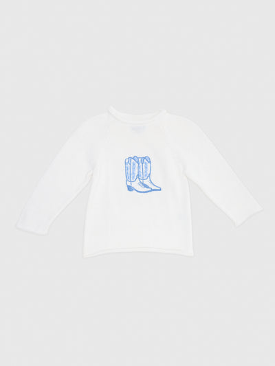 Magnolia Baby Kids' Darling Cowboy Boots Rollneck Sweater - Saint Bernard