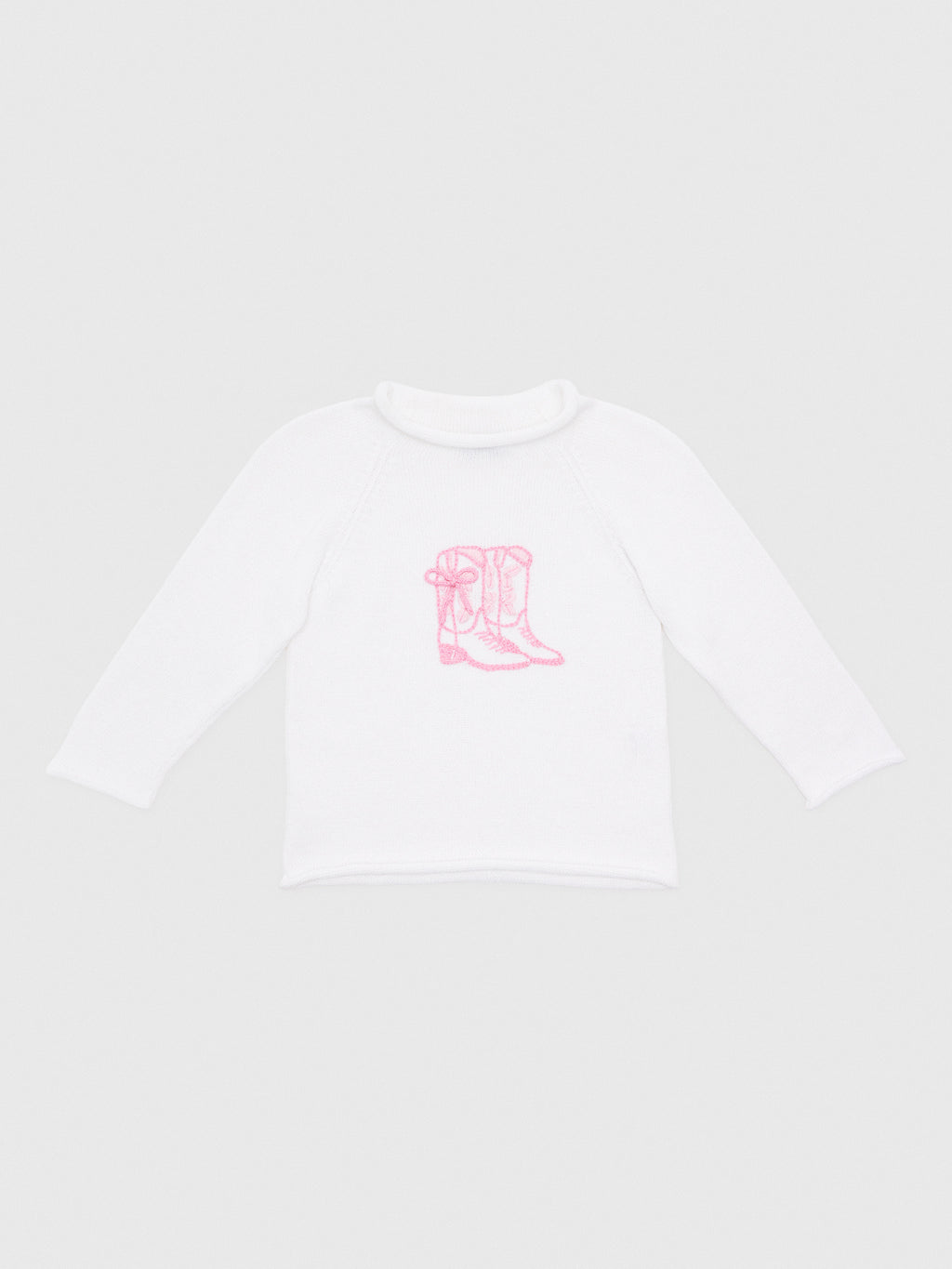 Magnolia Baby Kids' Darling Cowboy Boots Rollneck Sweater - Saint Bernard