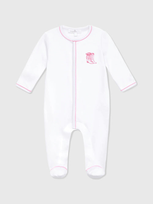 Magnolia Baby Baby Girls' Darling Cowboy Boots Ruffle Footie