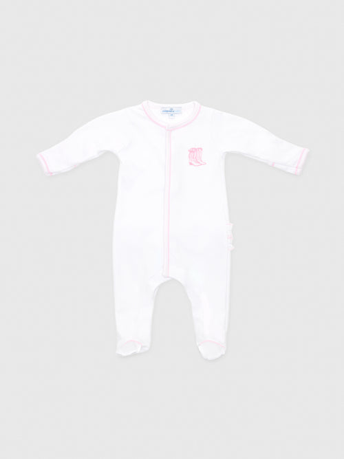 Magnolia Baby Baby Girls' Darling Cowboy Boots Ruffle Footie