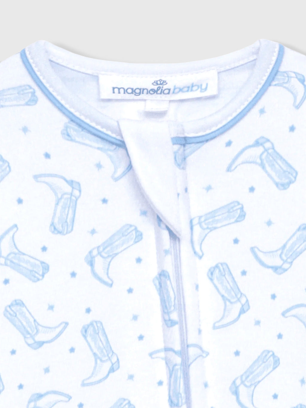 Magnolia Baby Baby Boys' Darling Cowboy Boots Zip Footie - Saint Bernard