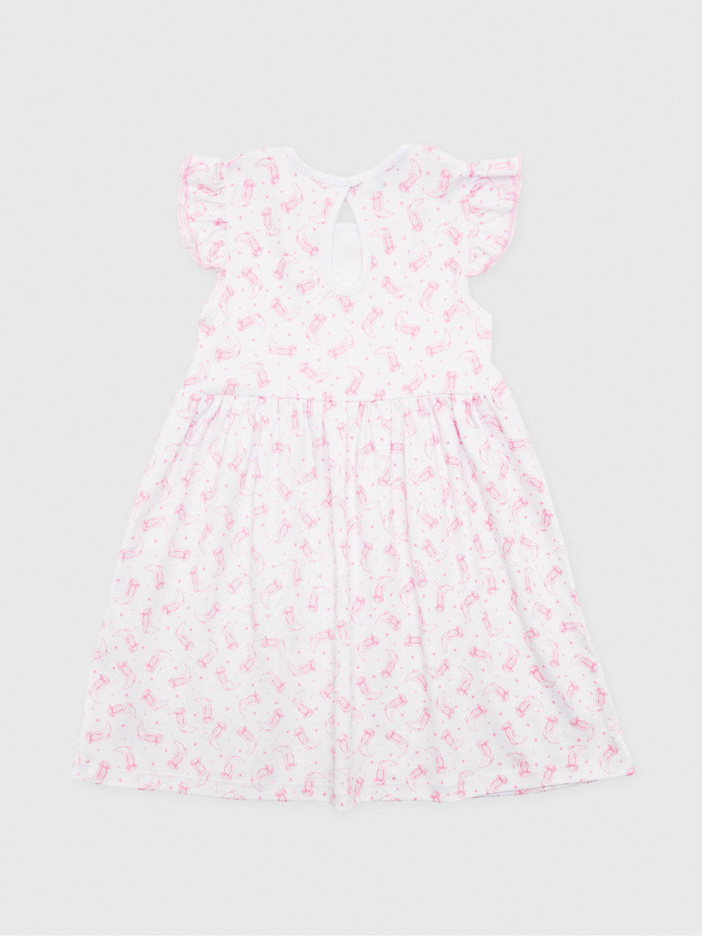 Magnolia Baby Girls' Darling Cowboy Boots Flutters Dress - Saint Bernard