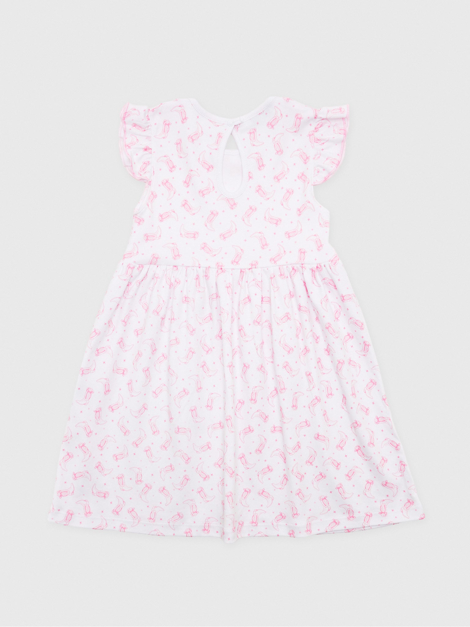 Magnolia Baby Girls' Darling Cowboy Boots Flutters Dress - Saint Bernard