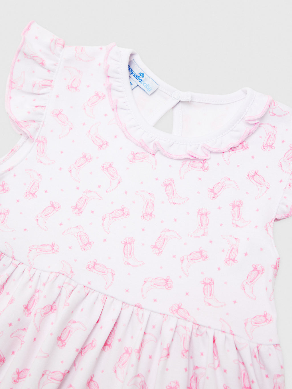 Magnolia Baby Girls' Darling Cowboy Boots Flutters Dress - Saint Bernard