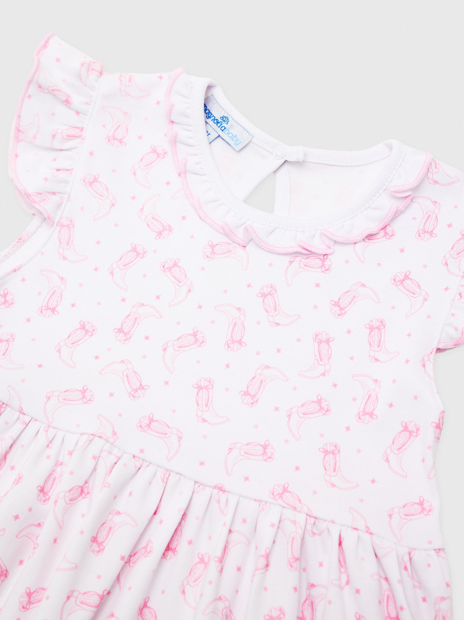 Magnolia Baby Girls' Darling Cowboy Boots Flutters Dress - Saint Bernard