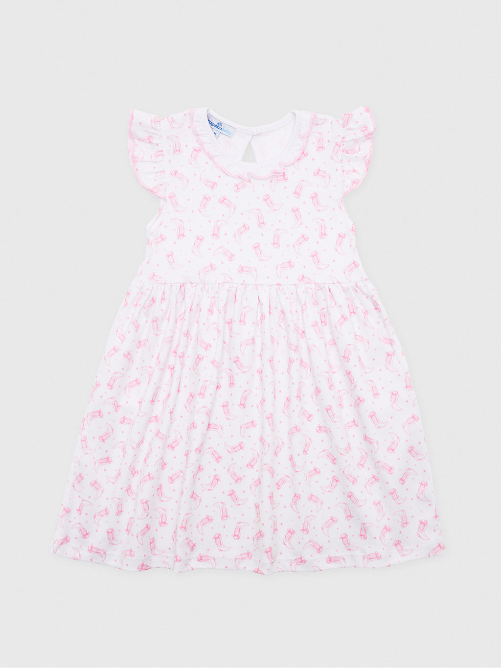 Magnolia Baby Girls' Darling Cowboy Boots Flutters Dress - Saint Bernard