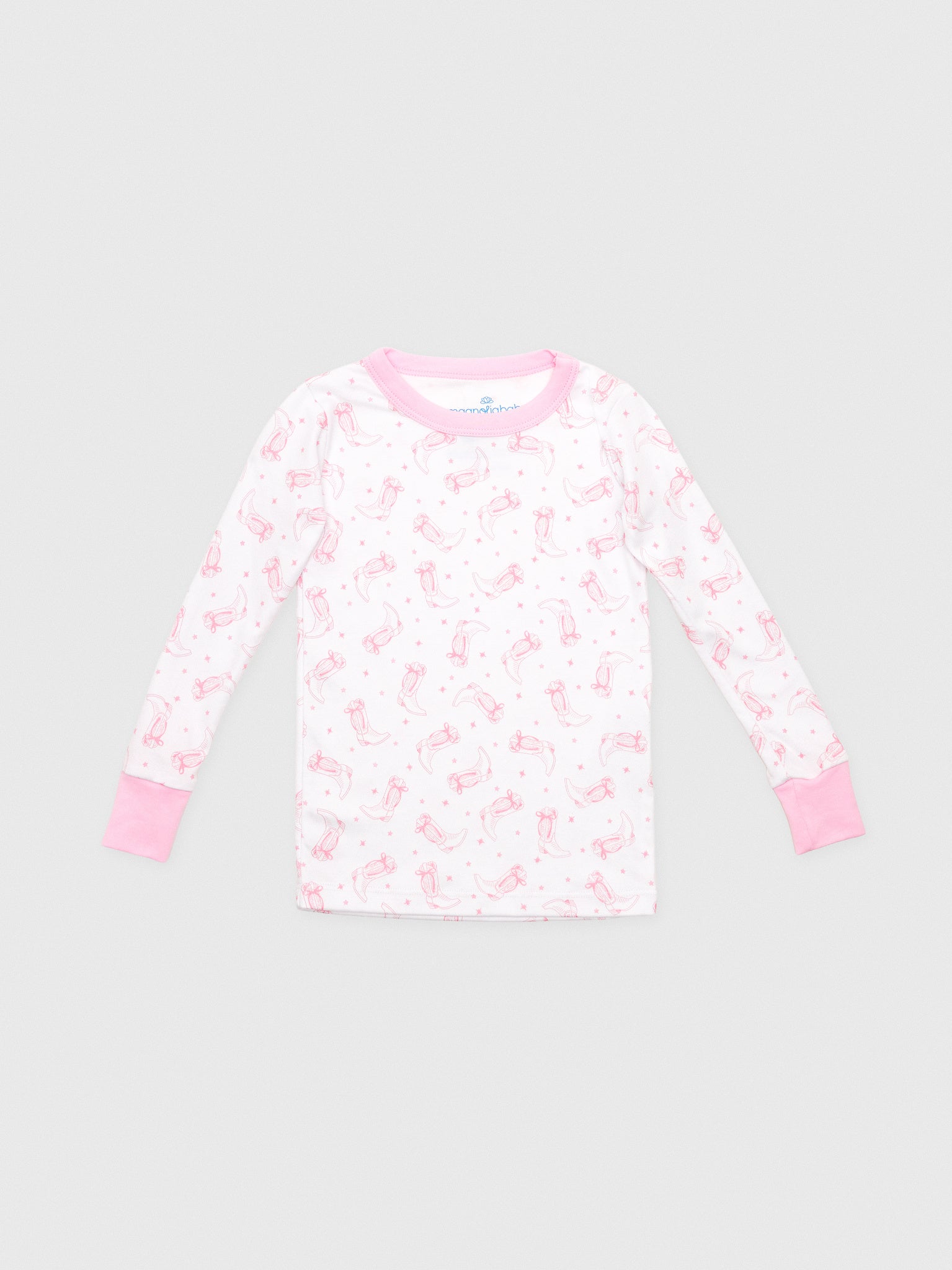 Magnolia Baby Girls' Darling Cowboy Boots Long Pajama Set - Saint Bernard