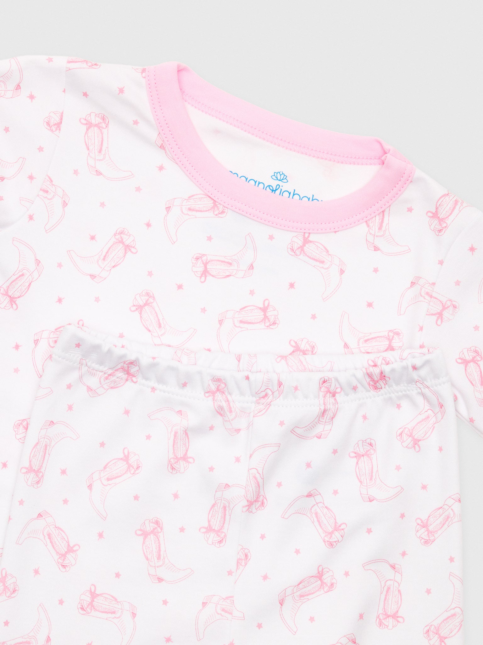 Magnolia Baby Girls' Darling Cowboy Boots Long Pajama Set - Saint Bernard