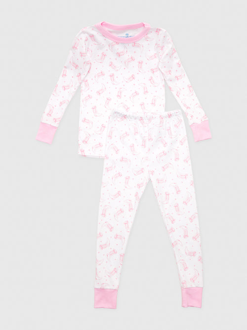 Magnolia Baby Girls' Darling Cowboy Boots Long Pajama Set