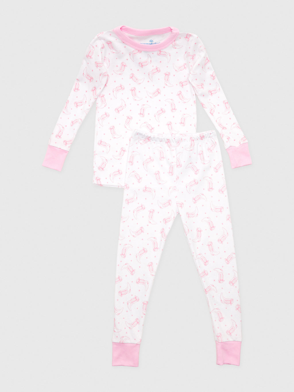 Magnolia Baby Girls' Darling Cowboy Boots Long Pajama Set - Saint Bernard