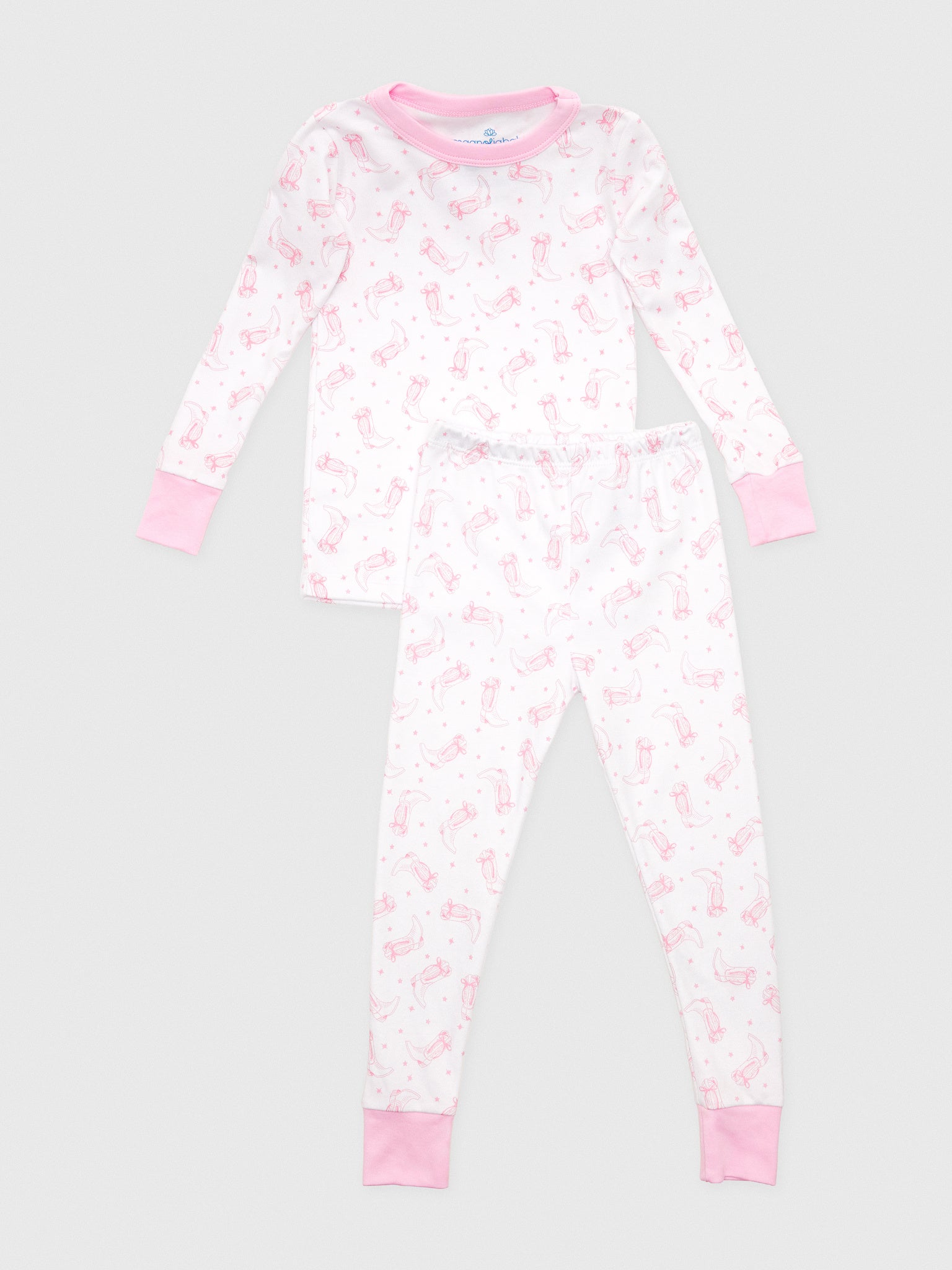 Magnolia Baby Girls' Darling Cowboy Boots Long Pajama Set - Saint Bernard