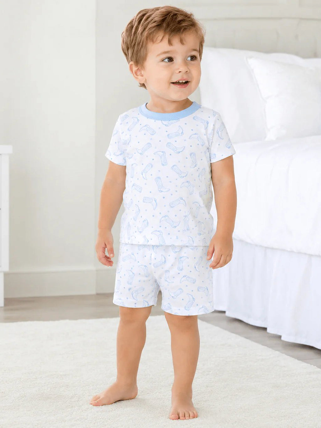Magnolia Baby Boys' Darling Cowboy Boots Short Pajama Set - Saint Bernard