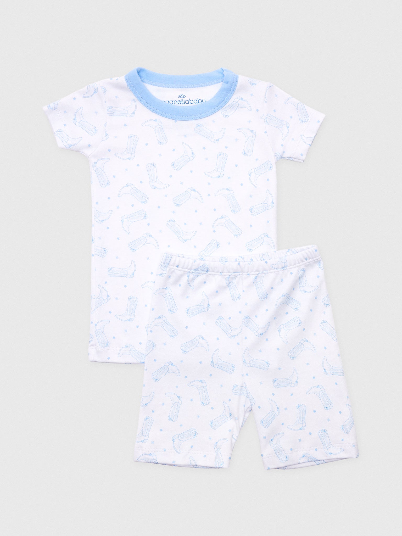 Magnolia Baby Boys' Darling Cowboy Boots Short Pajama Set - Saint Bernard