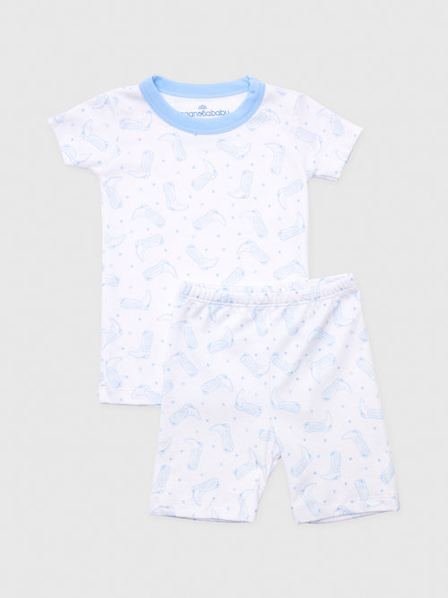 Magnolia Baby Boys' Darling Cowboy Boots Short Pajama Set