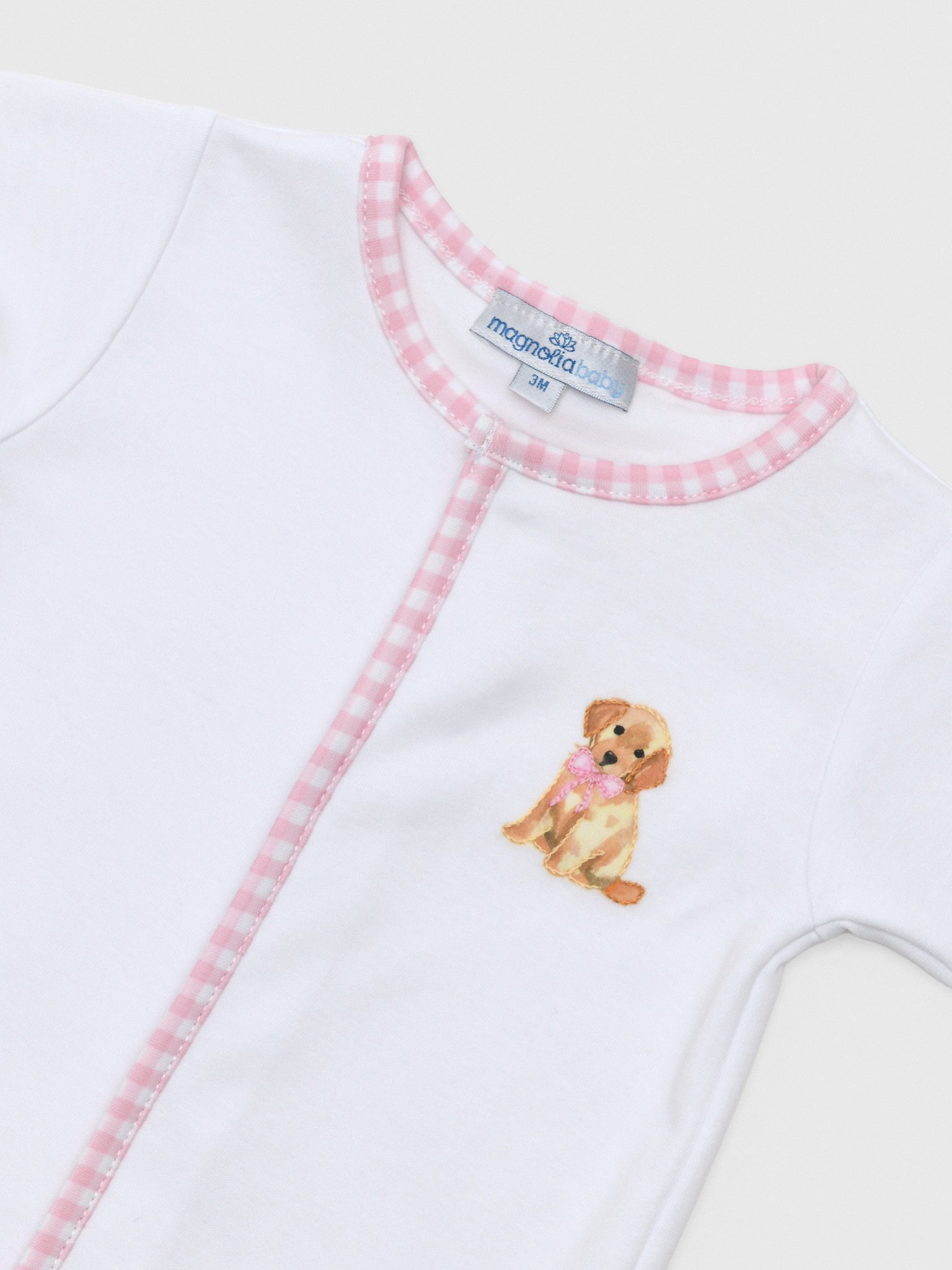 Magnolia Baby Baby Girls' Sweet Golden Ruffle Footie - Saint Bernard
