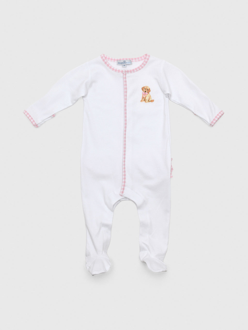 Magnolia Baby Baby Girls' Sweet Golden Ruffle Footie - Saint Bernard