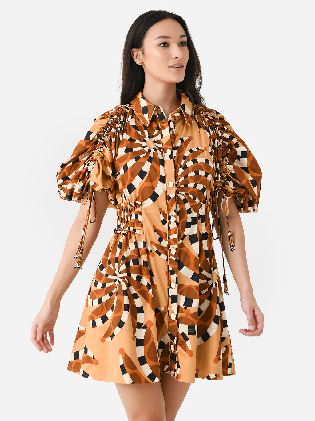Farm Rio Women's Bananada Button-Down Mini Dress - Saint Bernard