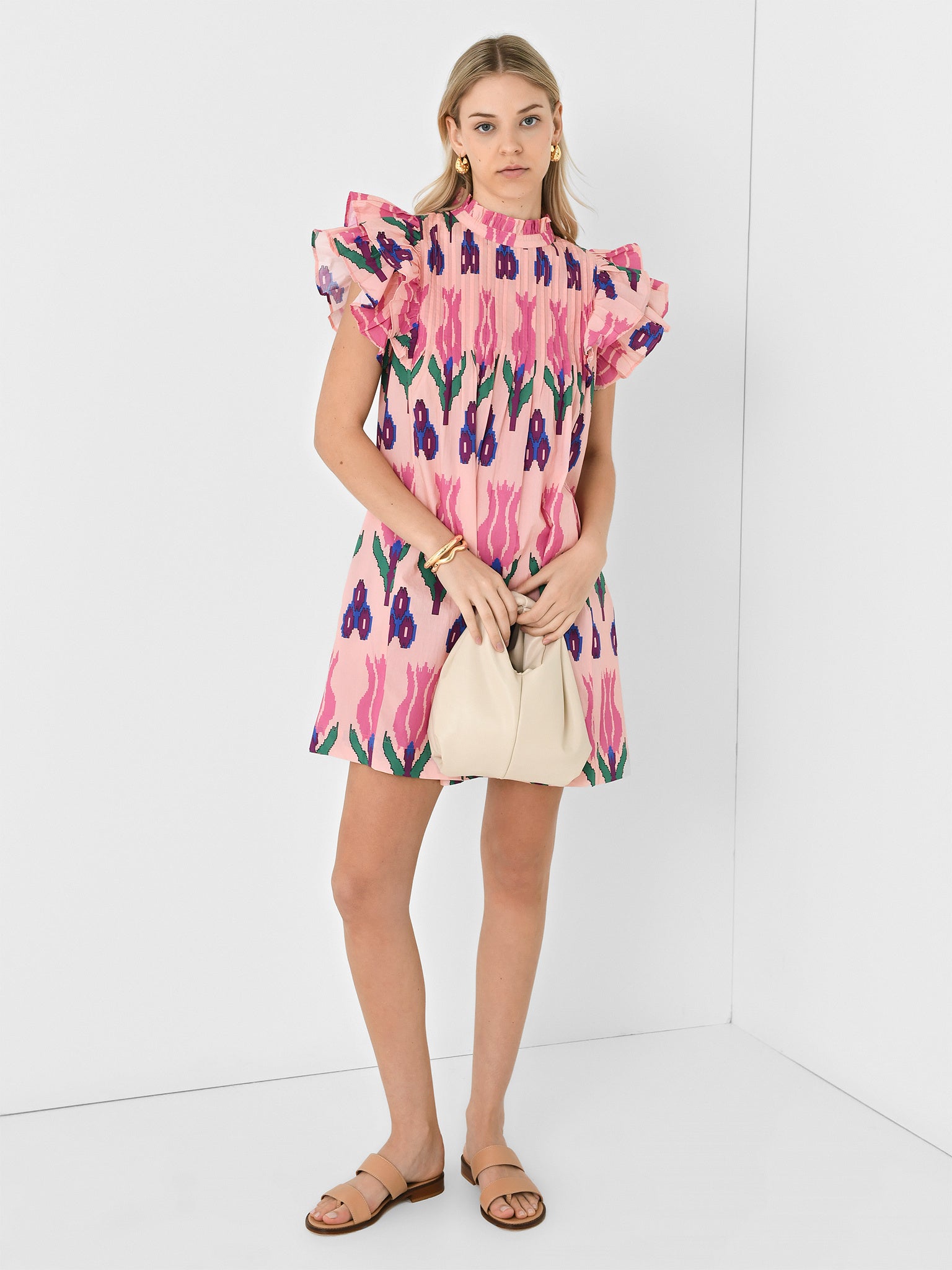 oliphant pink dress Oliphant Size M Pink, Purple & Multi Cotton Abstract Print Long Sleeve Dress Labels Resale Boutique