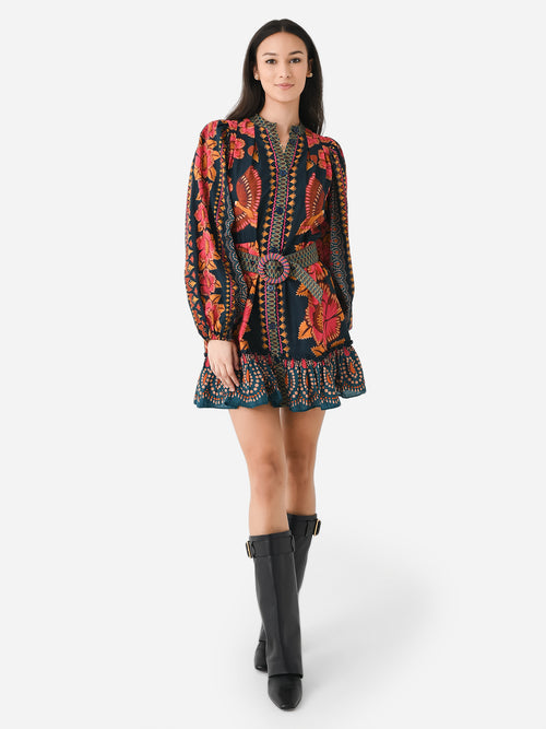 Farm Rio Women's Puff Sleeve Mini Dress