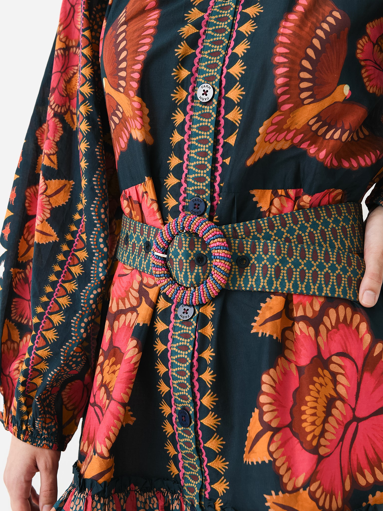 sweet rio puff sleeve mini dress FARM Rio Tile Dream Puff Sleeve Mini Dress