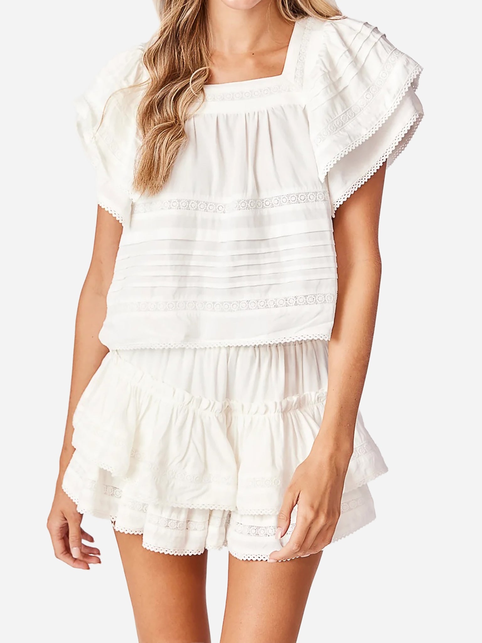 Cake For Dinner Girls' Lily Lace Top - Saint Bernard