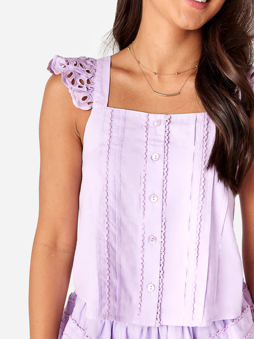Cake For Dinner Girls' Helen Eyelet Top
