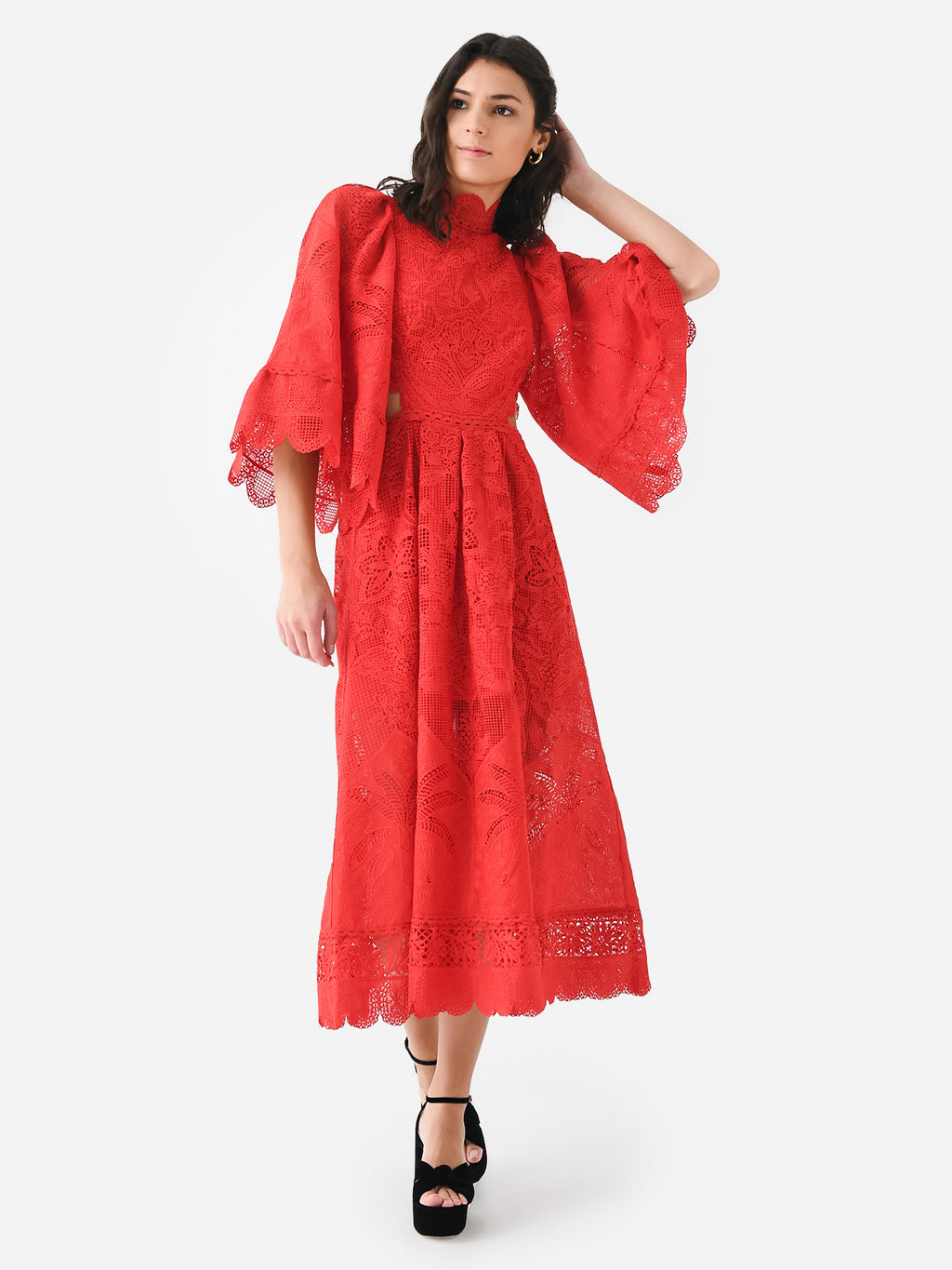 Farm Rio Women's Guipure Cut Out Midi Dress – Saint Bernard