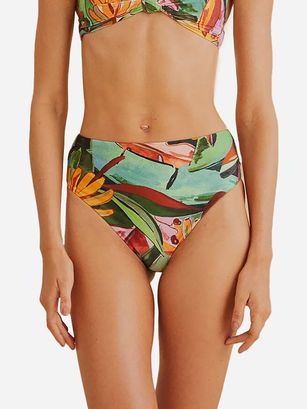 Farm Rio Women's High Waisted Bikini Bottom - Saint Bernard