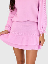 Cake For Dinner Girls' Rylan Braided Knit Skirt - Saint Bernard