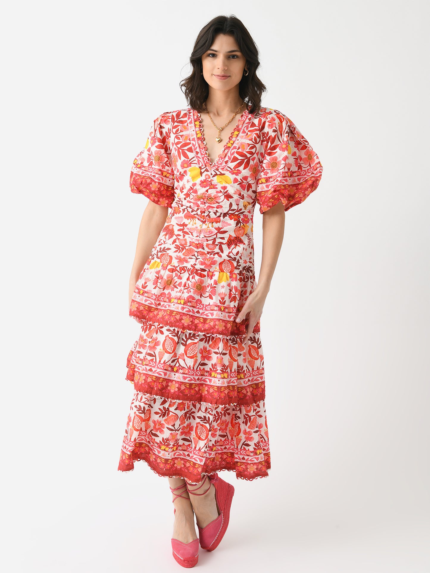 Farm Rio Women's Romantic Orchard Dress - Saint Bernard