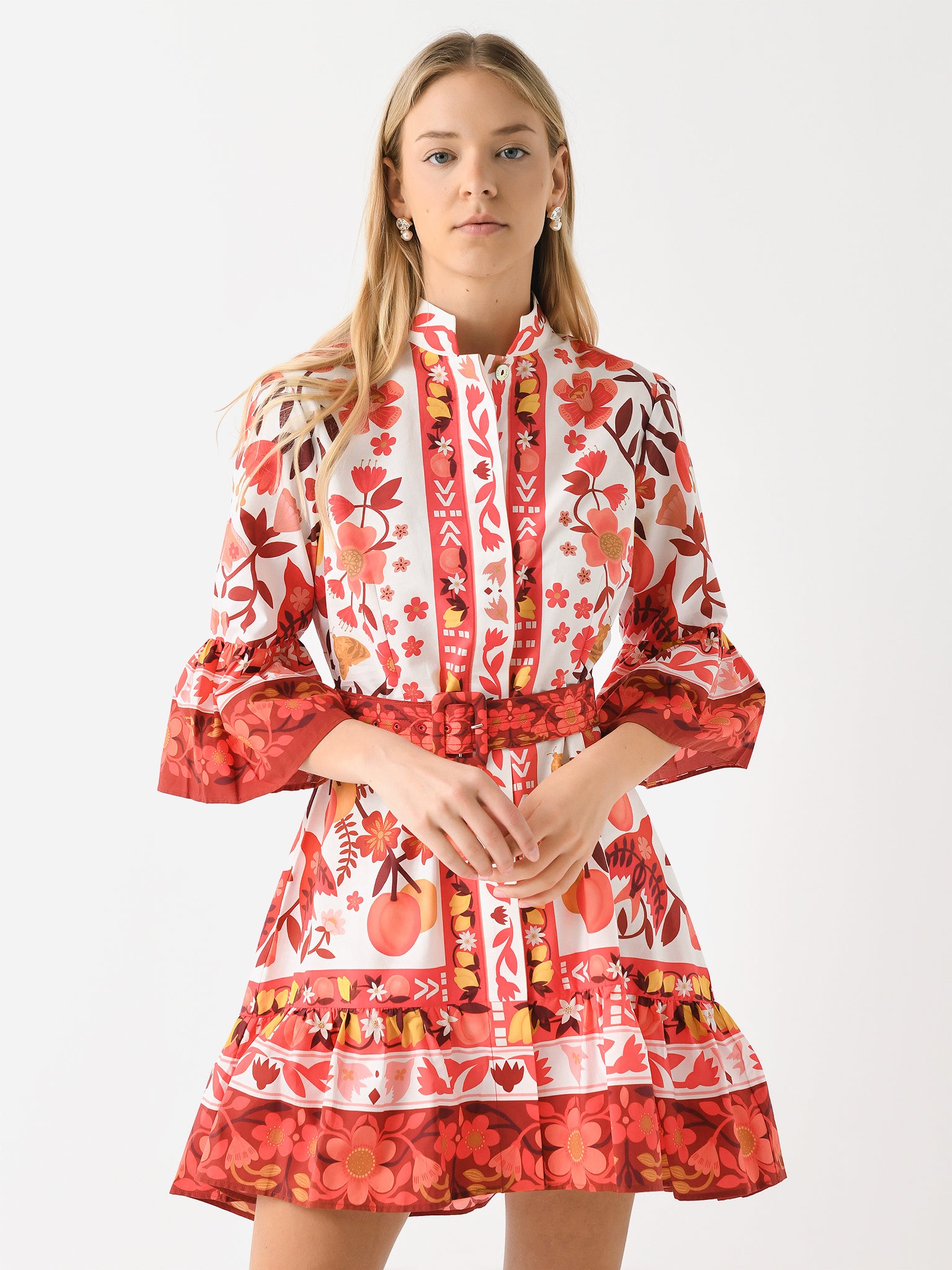 Farm Rio Women's Romantic Orchard Mini Dress - Saint Bernard