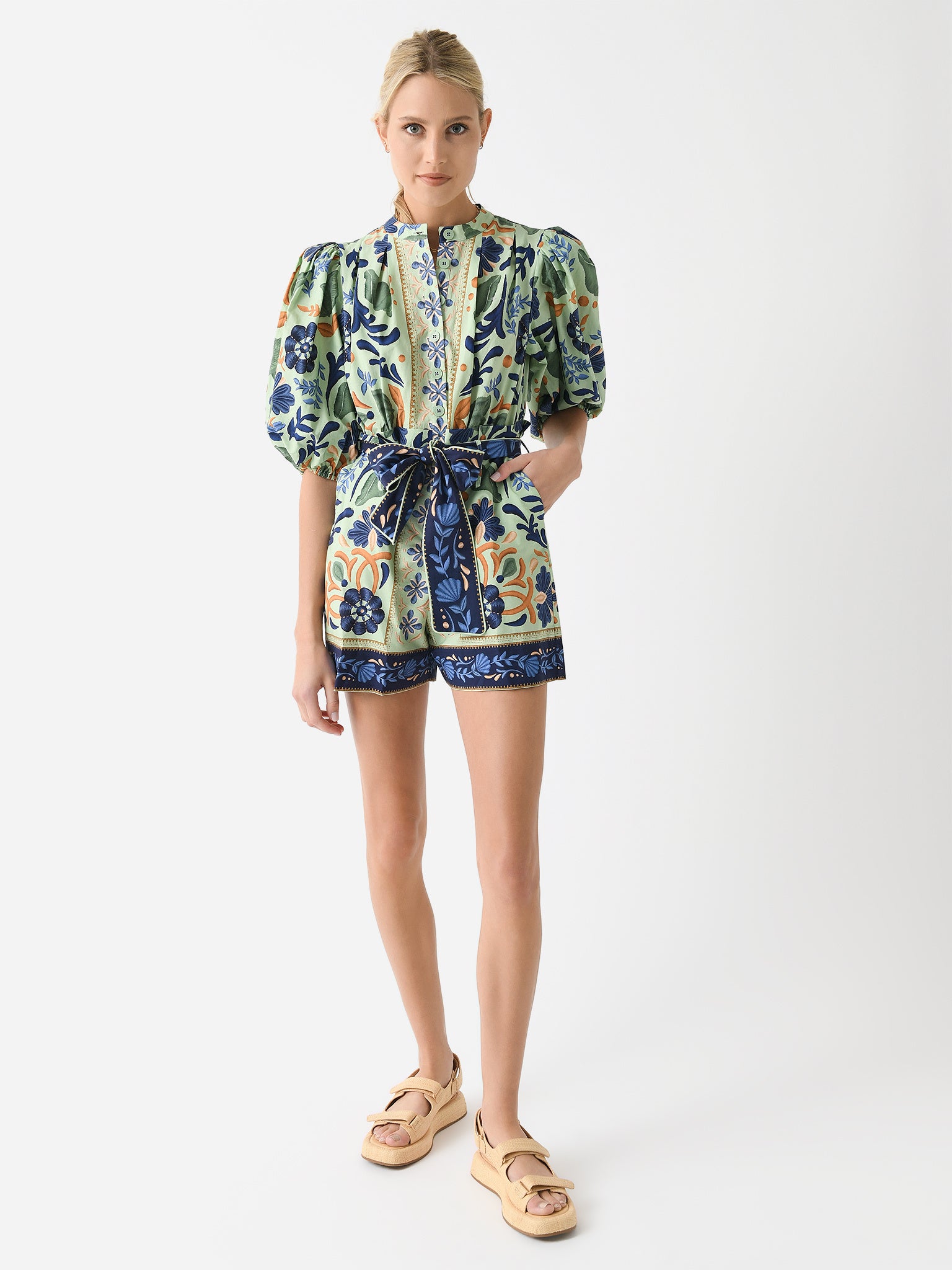 Farm Rio Fish Romper Farm Rio Women's Ocean Tapestry Romper | $200.00 | Saint Bernard