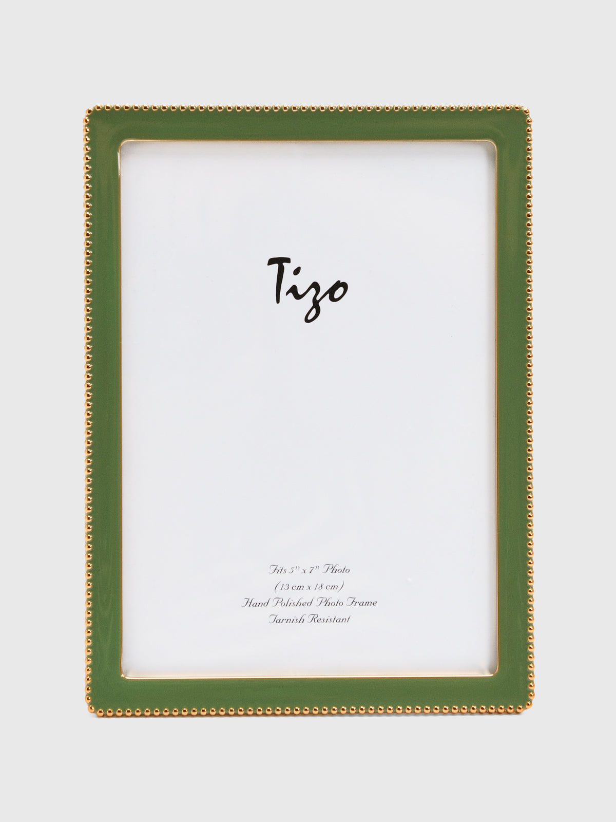 TIZO Goldplate Beaded Enamel 5x7 Photo Frame - Saint Bernard