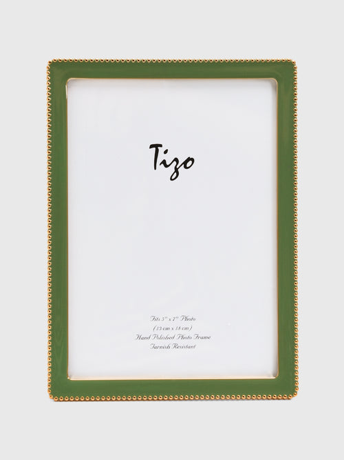 TIZO Goldplate Beaded Enamel 5x7 Photo Frame