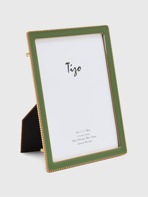 TIZO Goldplate Beaded Enamel 5x7 Photo Frame