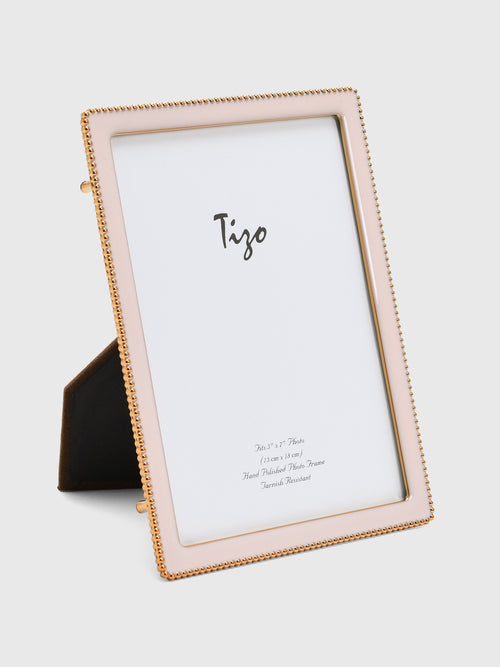 TIZO Goldplate Beaded Enamel 5x7 Photo Frame