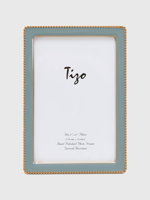 TIZO Goldplate Beaded Enamel 4x6 Photo Frame